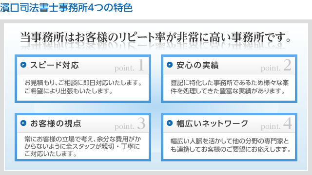 濱口司法書士事務所の特色